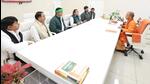 Representatives from the Bhartiya Kisan Parishad, All India Kisan Sabha, and Kisan Ekta Sangh met Adityanath in Lucknow on Monday to discuss their long-standing issues. (HT Photo) Representatives from the Bhartiya Kisan Parishad, All India Kisan Sabha, and Kisan Ekta Sangh met Adityanath in Lucknow on Monday to discuss their long-standing issues. (HT Photo)