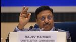 Rajiv Kumar, Chief Election Commissioner, during a press conference announced the dates for assembly elections to Delhi legislative assembly, at Vigyan Bhawan, on Tuesday. (RAJ K RAJ /HT) Rajiv Kumar, Chief Election Commissioner, during a press conference announced the dates for assembly elections to Delhi legislative assembly, at Vigyan Bhawan, on Tuesday. (RAJ K RAJ /HT)