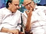 Ajit Pawar and uncle Sharad Pawar. (HT PHOTO) Ajit Pawar and uncle Sharad Pawar. (HT PHOTO)