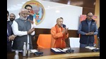 UP CM Yogi Adityanath speaking at the launch of Prasar Bharati’s FM channel ‘Kumbhvani’ at Circuit House on Friday. (HT) UP CM Yogi Adityanath speaking at the launch of Prasar Bharati’s FM channel ‘Kumbhvani’ at Circuit House on Friday. (HT)