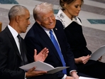 Donald Trump, Obama and a number of other former US leaders, such as Mike Pence, Bill Clinton, and George W. Bush, were seated close to each other at Carter's funeral.(Getty Images via AFP) Donald Trump, Obama and a number of other former US leaders, such as Mike Pence, Bill Clinton, and George W. Bush, were seated close to each other at Carter's funeral.(Getty Images via AFP)