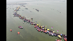 An aerial view of Sangam ahead of the Mahakumbh Mela at Mahakumbh Nagar in Prayagraj (HT ) An aerial view of Sangam ahead of the Mahakumbh Mela at Mahakumbh Nagar in Prayagraj (HT )