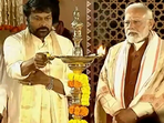 Chiranjeevi attended Pongal celebrations in New Delhi with PM Modi. Chiranjeevi attended Pongal celebrations in New Delhi with PM Modi.