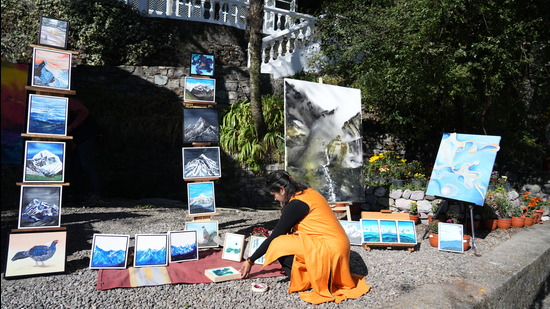Kanika Raj Singh displaying her nature-inspired art (Himalayan Echoes) Kanika Raj Singh displaying her nature-inspired art (Himalayan Echoes)