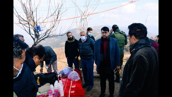 Officials visited Badhal village in Kotranka subdivision of the Rajouri district to access the ground situation. (Source: X) Officials visited Badhal village in Kotranka subdivision of the Rajouri district to access the ground situation. (Source: X)