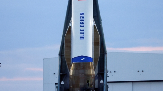 A Blue Origin New Glenn rocket stands ready for its inaugural launch at the Cape Canaveral Space Force Station in Cape Canaveral, Florida, US, January 10, 2025. (REUTERS)