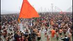 Devotees in large numbers could be seen at Sangam ghats for Makar Sankranti bathing on January 14. (HT photo) Devotees in large numbers could be seen at Sangam ghats for Makar Sankranti bathing on January 14. (HT photo)
