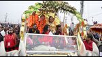Sadhus of Kinnar Akhada and members of trans community led by Acharya Mahamandaleshwar Laxmi Narayan Tripathi taking a dip at Sangam during Amit Snan in Prayagraj on Tuesday (Anil Kumar Maurya/HT) Sadhus of Kinnar Akhada and members of trans community led by Acharya Mahamandaleshwar Laxmi Narayan Tripathi taking a dip at Sangam during Amit Snan in Prayagraj on Tuesday (Anil Kumar Maurya/HT)