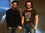 Saif Ali Khan and Jr NTR's picture from Devara promotions. Saif Ali Khan and Jr NTR's picture from Devara promotions.