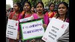 Activists from different non-government organisations walk in a rally with posters to mark the International Day for the Elimination of Violence against Women, in Kolkata, India, Monday, Nov. 25, 2024. (AP Photo/Bikas Das) (AP) Activists from different non-government organisations walk in a rally with posters to mark the International Day for the Elimination of Violence against Women, in Kolkata, India, Monday, Nov. 25, 2024. (AP Photo/Bikas Das) (AP)