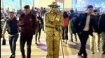 He daily performs in Connaught Place, mostly standing still as if he were a statue, a donation box beside him. (HT Photo) He daily performs in Connaught Place, mostly standing still as if he were a statue, a donation box beside him. (HT Photo)