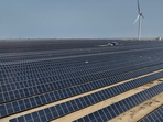 An aerial view of the world’s largest renewable energy plant, the 30 GW Khavda Renewable Energy Park, in Kutch.(ANI) An aerial view of the world’s largest renewable energy plant, the 30 GW Khavda Renewable Energy Park, in Kutch.(ANI)
