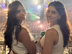 Suhana Khan with Navya Nanda at the Coldplay concert in Mumbai. Suhana Khan with Navya Nanda at the Coldplay concert in Mumbai.
