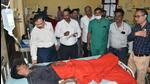 Haveri deputy commissioner Vijay Danamannavar and directors of KIMS meet the injured in Hubballi on Wednesday. (HT photo) Haveri deputy commissioner Vijay Danamannavar and directors of KIMS meet the injured in Hubballi on Wednesday. (HT photo)