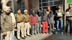 The accused in the police custody in Bathinda on Wednesday.The police booked a newly-wed couple and three others for cooking up a murder bid story at Bhagta Bhai Ka town in Bathinda. Of the five accused, four have been arrested, while the woman is admitted to a hospital. (HT Photo) The accused in the police custody in Bathinda on Wednesday.The police booked a newly-wed couple and three others for cooking up a murder bid story at Bhagta Bhai Ka town in Bathinda. Of the five accused, four have been arrested, while the woman is admitted to a hospital. (HT Photo)