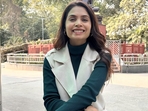 Actor Bhoomika Meena in the campus of Safdarjung Hospital. Actor Bhoomika Meena in the campus of Safdarjung Hospital.