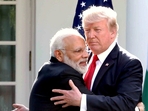 File Image from June 2017 of Prime Minister Narendra Modi and the then President of United States of America (USA) Donald Trump exchanging greetings at a joint press conference in Washington. (PTI) File Image from June 2017 of Prime Minister Narendra Modi and the then President of United States of America (USA) Donald Trump exchanging greetings at a joint press conference in Washington. (PTI)