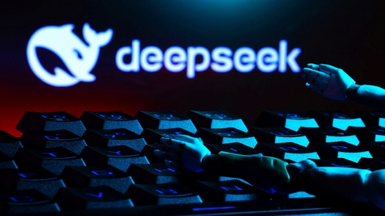 The deepseek logo, a keyboard, and robot hands are seen in this illustration taken January 27, 2025. (REUTERS)