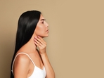 The thyroid is a gland that’s located in the front of the neck below the larynx (Adobe stock) The thyroid is a gland that’s located in the front of the neck below the larynx (Adobe stock)