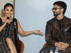 Pooja Hegde and Shahid Kapoor at HT City's Stars In the City(Photo: Shantanu Bhattacharya/HT) Pooja Hegde and Shahid Kapoor at HT City's Stars In the City(Photo: Shantanu Bhattacharya/HT)
