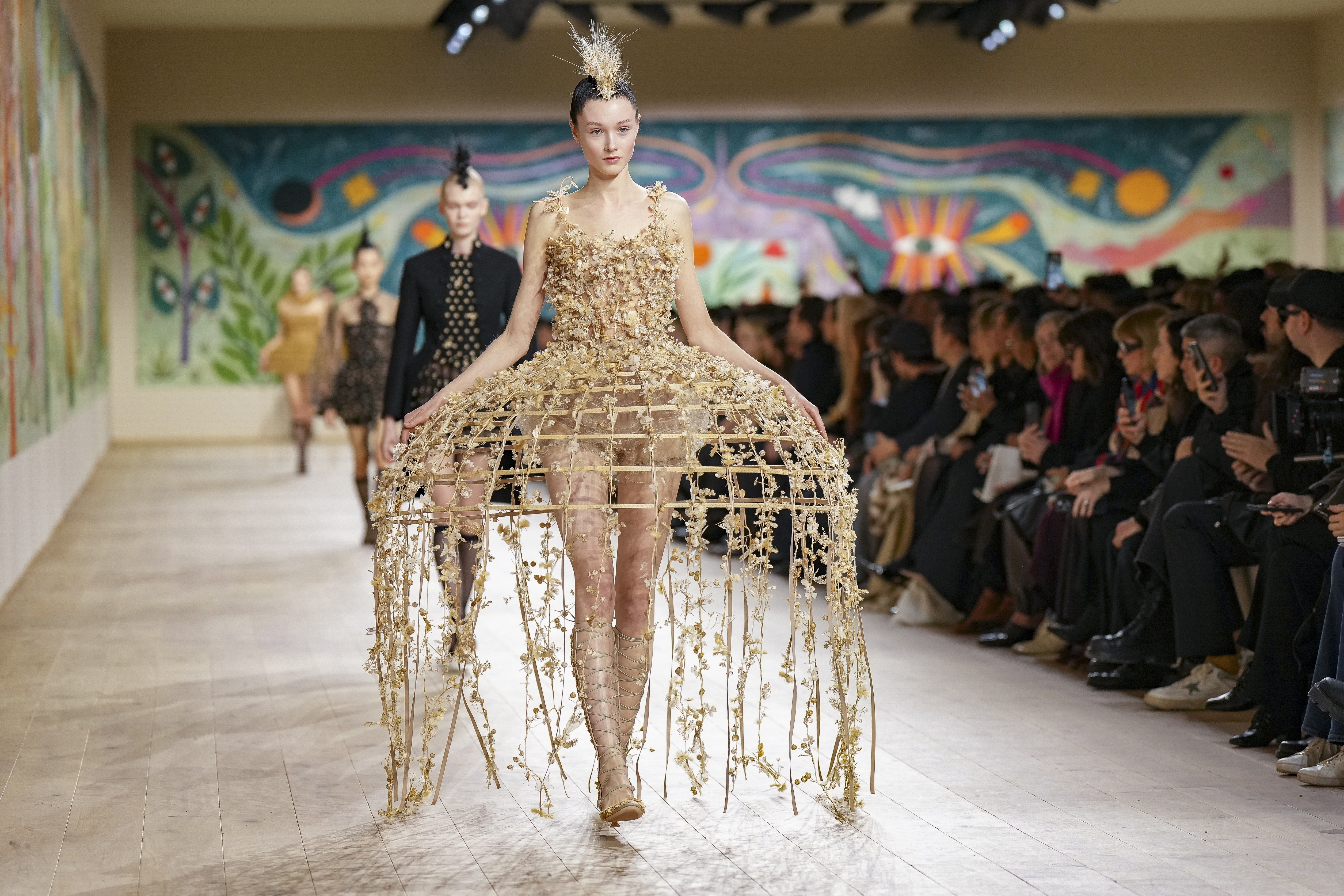 A cage-structure garment from Dior A cage-structure garment from Dior