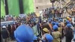 Workers gather after a slab collapse incident at a cement factory in Madhya Pradesh's Panna district. (PTI/Video screengrab) Workers gather after a slab collapse incident at a cement factory in Madhya Pradesh's Panna district. (PTI/Video screengrab)