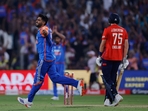 India being allowed to bring Harshit Rana on as a concussion substitute for Shivam Dube ended up among the biggest talking points in a see-saw fourth T20I against England which they won by 15 runs. Dube and Hardik Pandya bailed India out with the bat with incredible half-centuries after which Rana recorded figures of 3/33 on his T20I debut.(REUTERS)