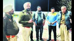 Police at the spot after robbery at a filling station in Machhiwara, Ludhiana, on Friday. (HT Photo) Police at the spot after robbery at a filling station in Machhiwara, Ludhiana, on Friday. (HT Photo)