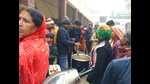 Tea and food being offered to tired pilgrims in Prayagraj on Thursday (Sourced) Tea and food being offered to tired pilgrims in Prayagraj on Thursday (Sourced)