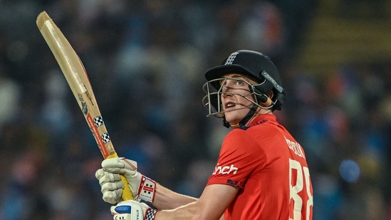 The momentum seemed to shift back in England's favour when Harry Brook laid into Rana. He then went past fifty with a boundary off Chakravarthy but then fell the very next ball. (AFP)