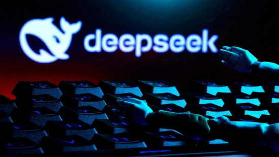 FILE PHOTO: The deepseek logo, a keyboard, and robot hands are seen in this illustration taken January 27, 2025. REUTERS/Dado Ruvic/Illustration/File Photo