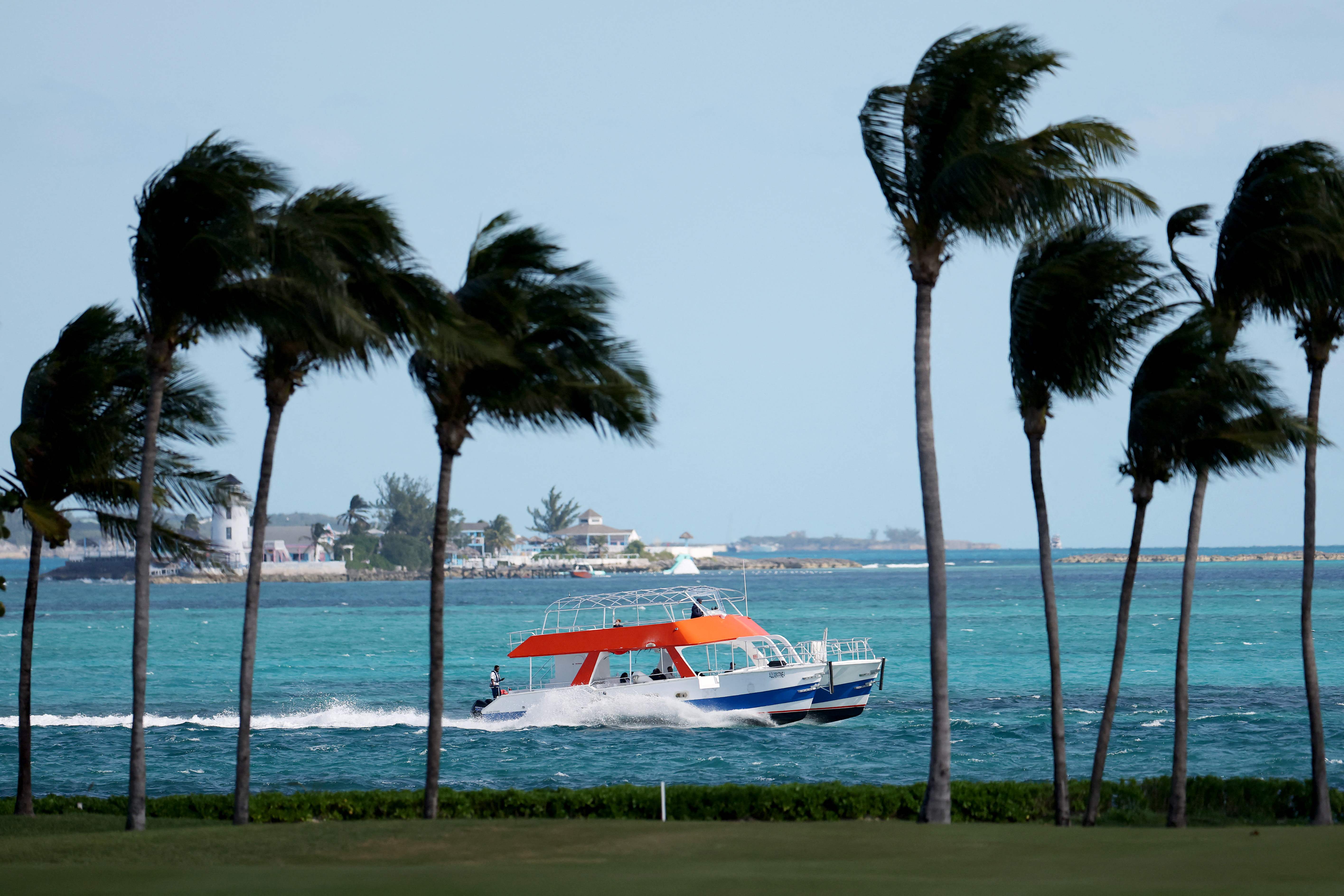 PARADISE ISLAND, BAHAMAS - JANUARY 15: A boat is pictured during the final round of The Bahamas Golf Classic at Atlantis Paradise Island 2025 at Ocean Club Golf Course on January 15, 2025 in Paradise Island, Bahamas. Emilee Chinn/Getty Images/AFP (Photo by Emilee Chinn / GETTY IMAGES NORTH AMERICA / Getty Images via AFP)(Getty Images via AFP) PARADISE ISLAND, BAHAMAS - JANUARY 15: A boat is pictured during the final round of The Bahamas Golf Classic at Atlantis Paradise Island 2025 at Ocean Club Golf Course on January 15, 2025 in Paradise Island, Bahamas. Emilee Chinn/Getty Images/AFP (Photo by Emilee Chinn / GETTY IMAGES NORTH AMERICA / Getty Images via AFP)(Getty Images via AFP)