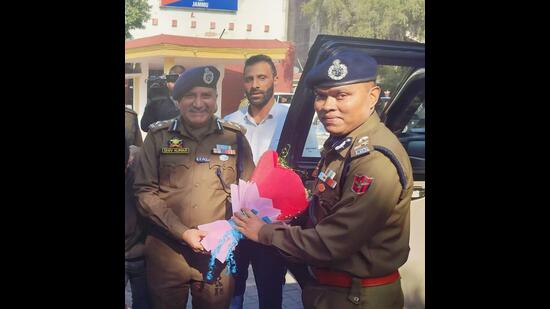 Bhim Sen Tuti, a 2004-batch officer of the AGMUT cadre, took charge as the inspector general of police (IGP), Jammu. (HT Photo)