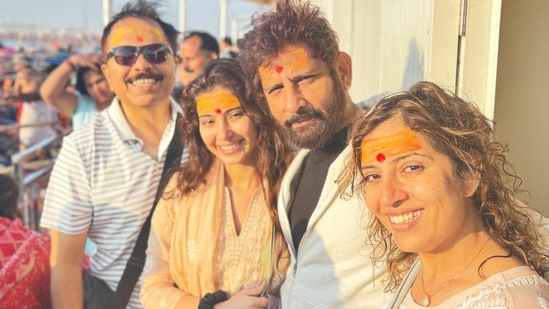 Raj Arjun with daughter Sara, wife Sanya and his brother-in-law Raj Arjun with daughter Sara, wife Sanya and his brother-in-law
