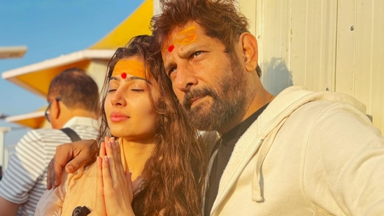 Raj Arjun with daughter-actor Sara Arjun on their recent visit to Maha Kumbh, Prayagraj recently(Instagram) Raj Arjun with daughter-actor Sara Arjun on their recent visit to Maha Kumbh, Prayagraj recently(Instagram)