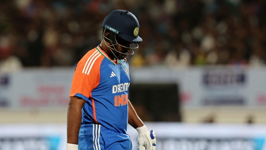 Sanju Samson scored scored only 51 runs in five T20Is against England.(REUTERS)