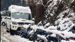 Vehicles covered in snow in Manali on Thursday. (ANI) Vehicles covered in snow in Manali on Thursday. (ANI)