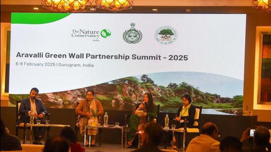 A panel discussion underway as part of the summit. (Parveen Kumar/HT Photo) A panel discussion underway as part of the summit. (Parveen Kumar/HT Photo)