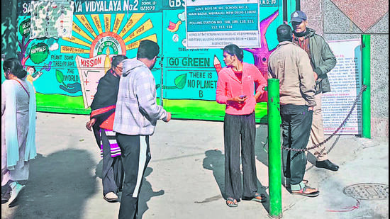 Voters cited last-minute candidate changes, urban apathy and local rivalries as key reasons for the decline, from 56.68% in 2020. (HT Photo) Voters cited last-minute candidate changes, urban apathy and local rivalries as key reasons for the decline, from 56.68% in 2020. (HT Photo)