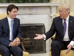US President Donald Trump and Canadian Prime Minister Justin Trudeau shake hands during a meeting in the Oval Office of the White House in Washington, DC, on February 13, 2017. The political circumstances that surrounded the publication of US President Donald Trump and Canadian Prime Minister Justin Trudeau shake hands during a meeting in the Oval Office of the White House in Washington, DC, on February 13, 2017. The political circumstances that surrounded the publication of