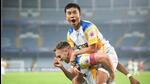 Connor Jon Shields of Chennaiyin FC celebrates a goal against East Bengal FC in Kolkata on Saturday. (ISL) Connor Jon Shields of Chennaiyin FC celebrates a goal against East Bengal FC in Kolkata on Saturday. (ISL)