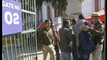 Security checks at a counting centre in New Delhi. (PTI) Security checks at a counting centre in New Delhi. (PTI)
