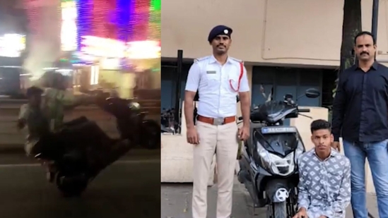 Mandivala police swung into action and apprehended the men. (X/@blrcitytraffic) Mandivala police swung into action and apprehended the men. (X/@blrcitytraffic)