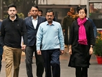 Aam Aadmi Party (AAP) national convener Arvind Kejriwal, outgoing Delhi chief minister Atishi and party MP Raghav Chadha.(ANI) Aam Aadmi Party (AAP) national convener Arvind Kejriwal, outgoing Delhi chief minister Atishi and party MP Raghav Chadha.(ANI)