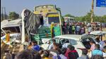 People gather at the accident site in Jabalpur in Madhya Pradesh on Tuesday. (PTI) People gather at the accident site in Jabalpur in Madhya Pradesh on Tuesday. (PTI)