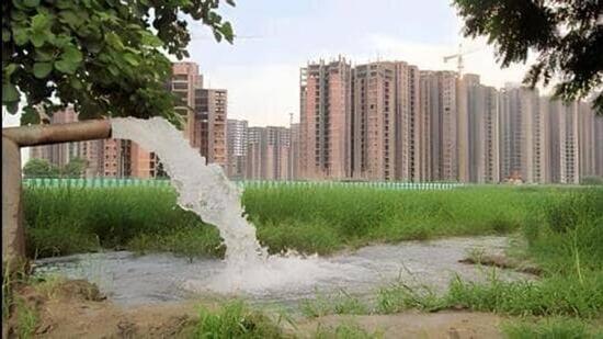 In 2023, as many as 33 group housing societies were found to be allegedly extracting groundwater illegally in Greater Noida West. An environmental compensation of <span class='webrupee'>₹</span>306 crore was also levied by the committee on the errant developers. (HT Archive) In 2023, as many as 33 group housing societies were found to be allegedly extracting groundwater illegally in Greater Noida West. An environmental compensation of <span class='webrupee'>₹</span>306 crore was also levied by the committee on the errant developers. (HT Archive)