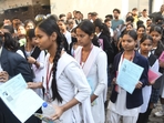 <p>Outside St. Dominic Savio's High School Danapur in Patna where students of Class 10 entering the exam centre. </p>(Santosh Kumar ) <p>Outside St. Dominic Savio's High School Danapur in Patna where students of Class 10 entering the exam centre. </p>(Santosh Kumar )