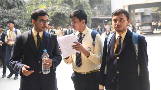 Students coming out after appearing in the Indian Certificate of Secondary Education (ICSE)class 10th examination at St. Xavier's high school in Patna(Santosh Kumar)