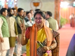 Delhi CM-designate Rekha Gupta at the BJP HQ in Delhi on Wednesday. (Sanchit Khanna/ HT Photo) Delhi CM-designate Rekha Gupta at the BJP HQ in Delhi on Wednesday. (Sanchit Khanna/ HT Photo)