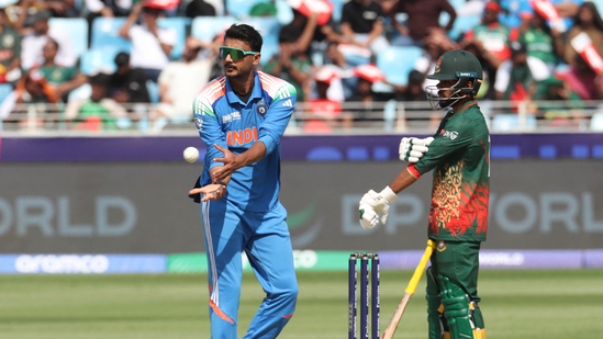 Axar Patel took 2/43 in 9 overs against Bangladesh in Dubai(Reuters)